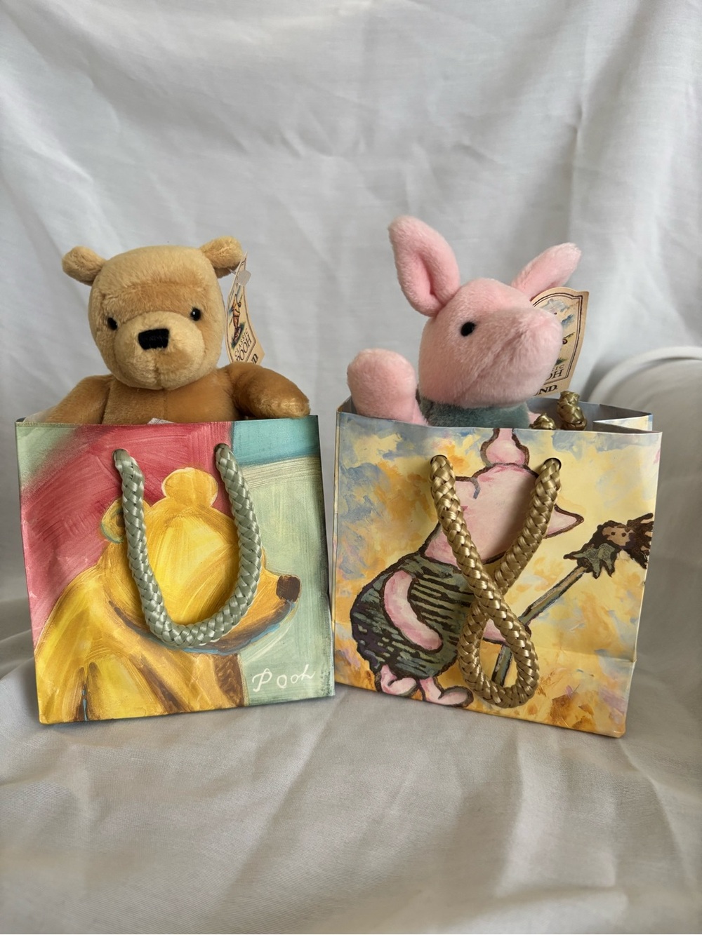 Plush GUND Pooh Bear and Piglet Stuffed Animals
